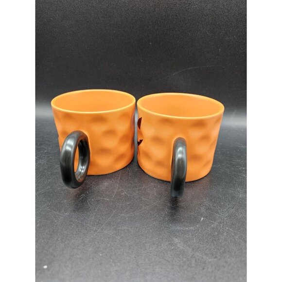 Pair Of Spooky Scary Jack-O-Lantern Pumpkin Coffee Cup Mugs Halloween Fall - Picture 7 of 9